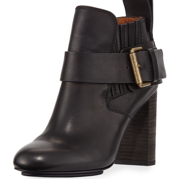 See By Chloe Shoes - See by Chloe Capps Black Leather Buckle Ankle Booties